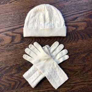 Charter Club 100% Cashmere Gloves and Hat Knit